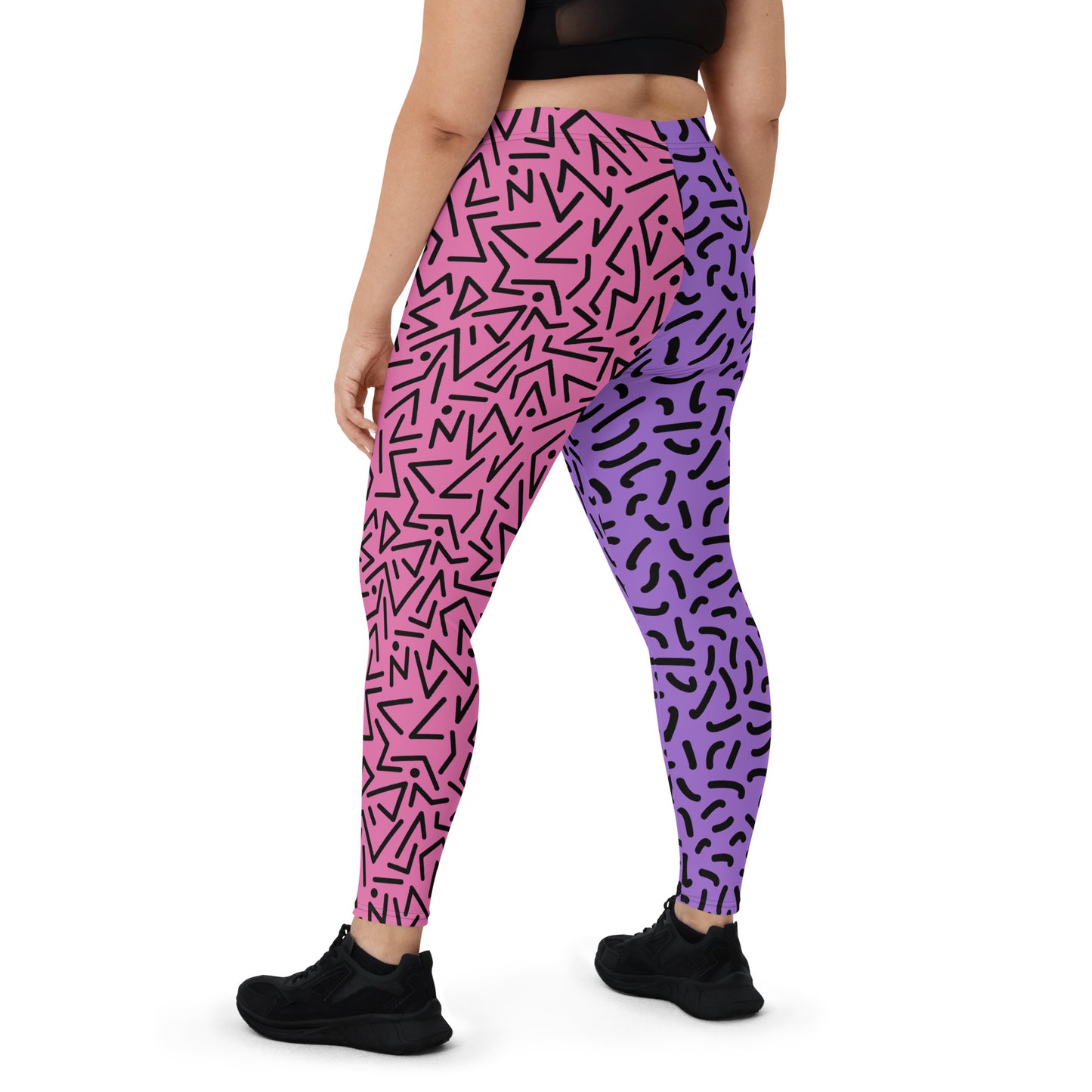 Leggings, Memphis Style Purple