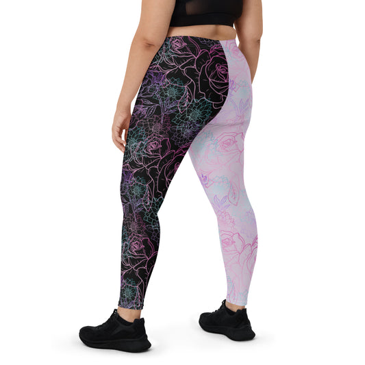 Leggings, Pastel Goth Floral