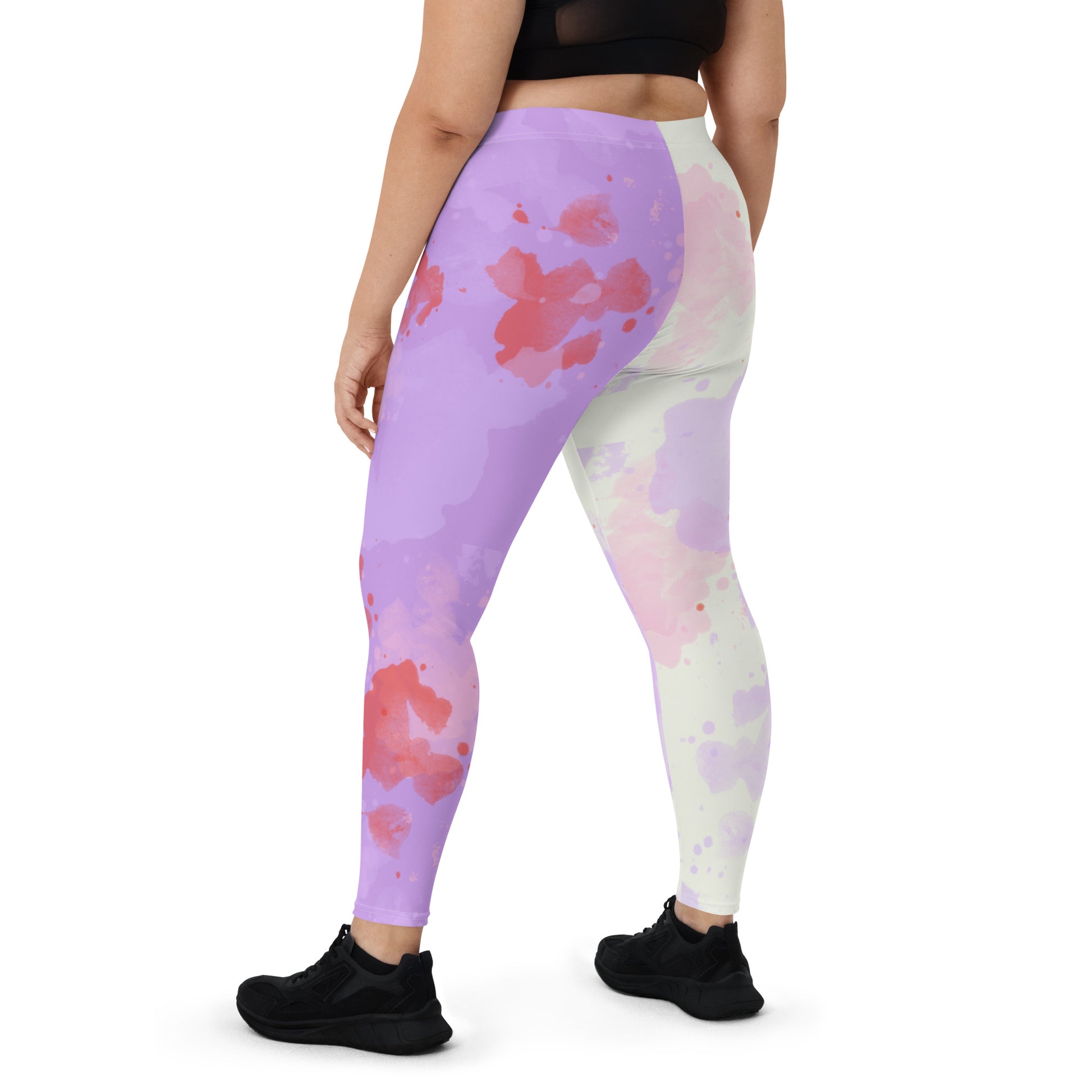 Creepy cute soft pastel leggings with blood stains for cosplay and fancy dress. Yami kawaii style athleisurewear by BillingtonPix