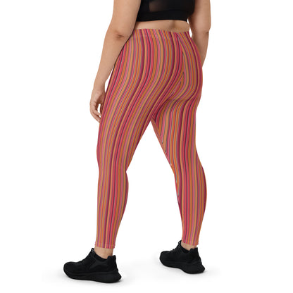 Leggings, Funky Striped Orange