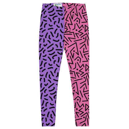 Leggings, Memphis Style Purple