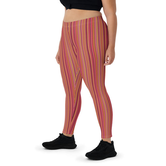 Leggings, Funky Striped Orange