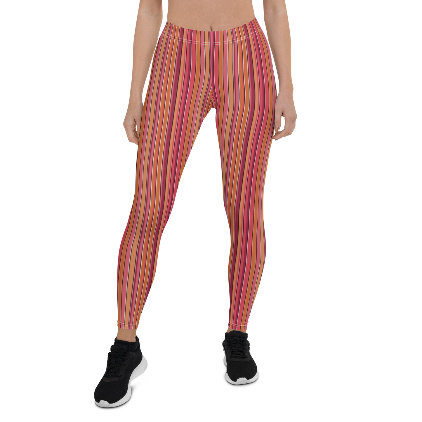 Leggings, Funky Striped Orange