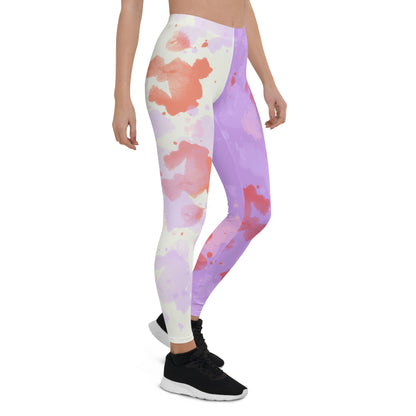 Creepy cute soft pastel leggings with blood stains for cosplay and fancy dress. Yami kawaii style athleisurewear by BillingtonPix