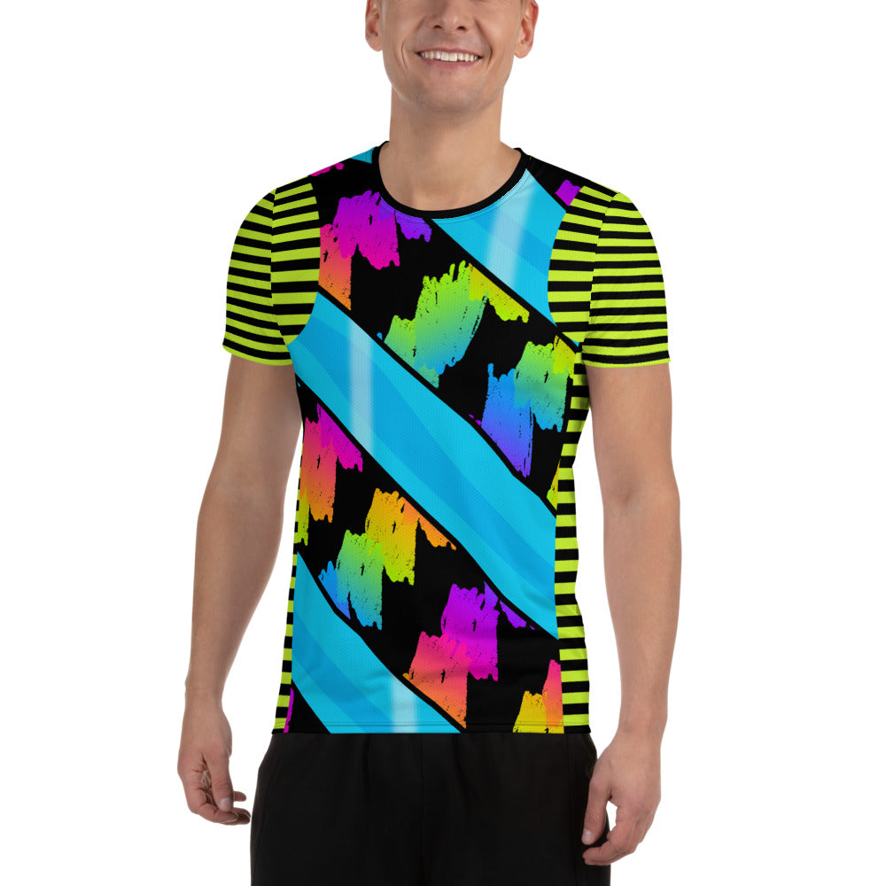 Mens Athletic T-shirt, Rainbowcore Cosplay