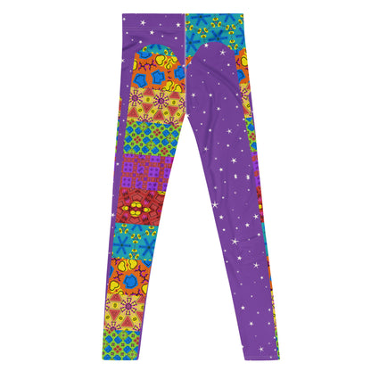 Mens Leggings, Purple Kitsch