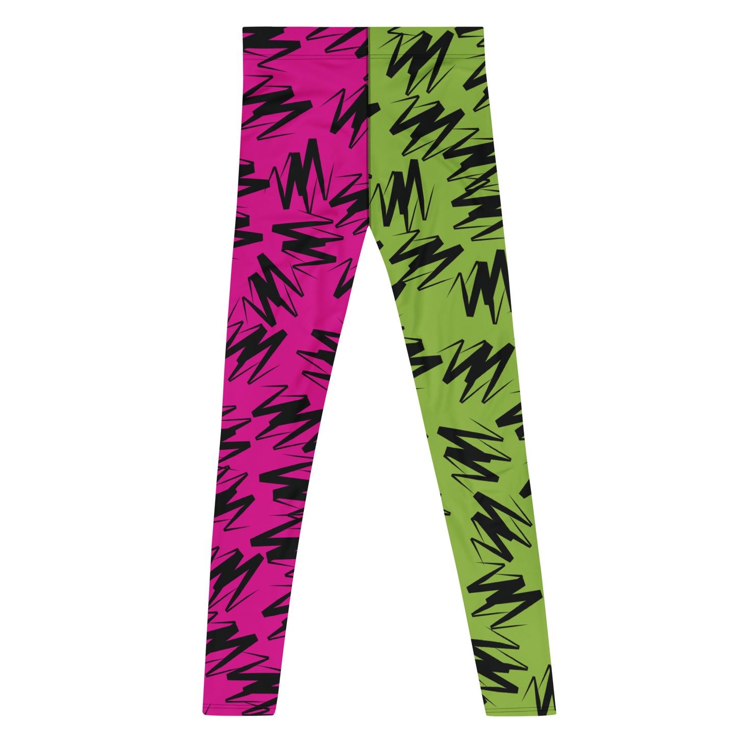 Mens Leggings, Zigzags Color Block Pink