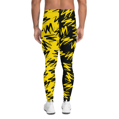 Mens Leggings, Zigzags Color Block