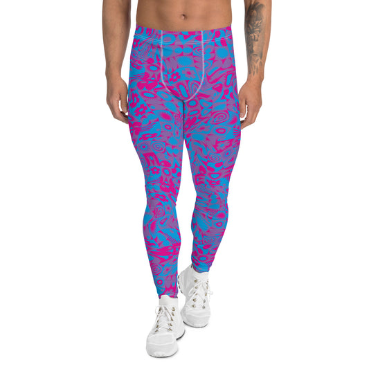 Mens Leggings, Geometric Glitchcore