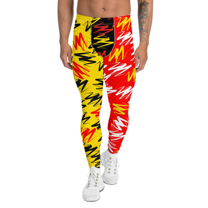 Mens Leggings, Zigzags Color Block