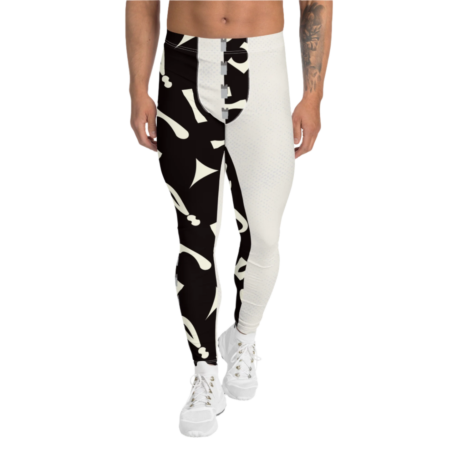 Mens Leggings, Retro Pro Wrestling Swirls