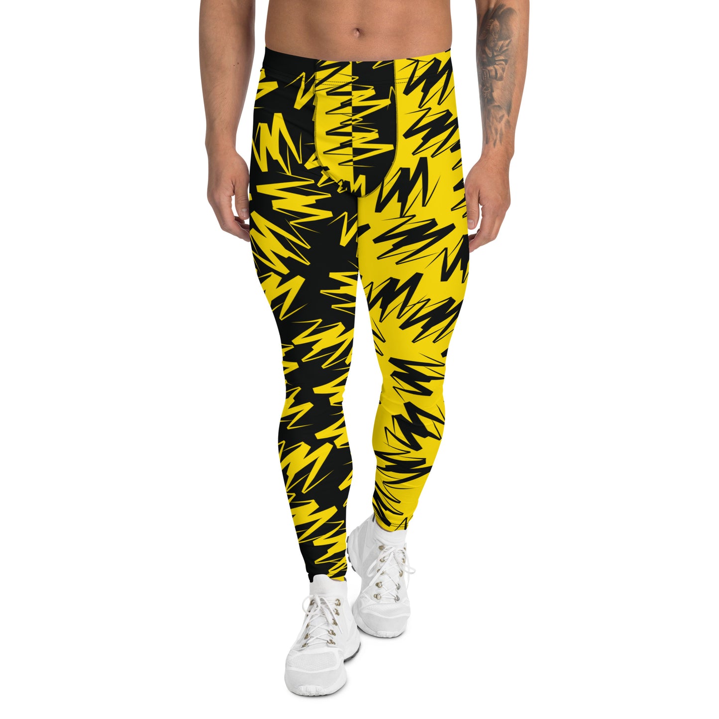 Mens Leggings, Zigzags Color Block