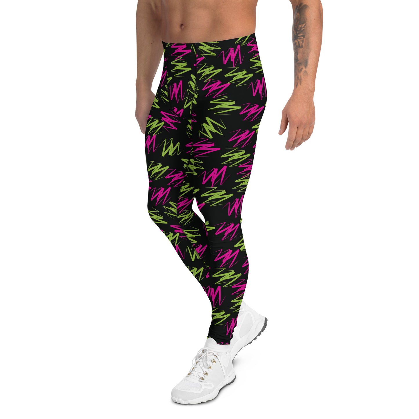 Mens Leggings, Black Rainbowcore