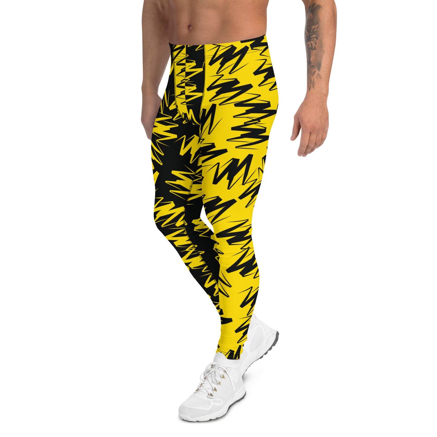 Mens Leggings, Zigzags Color Block