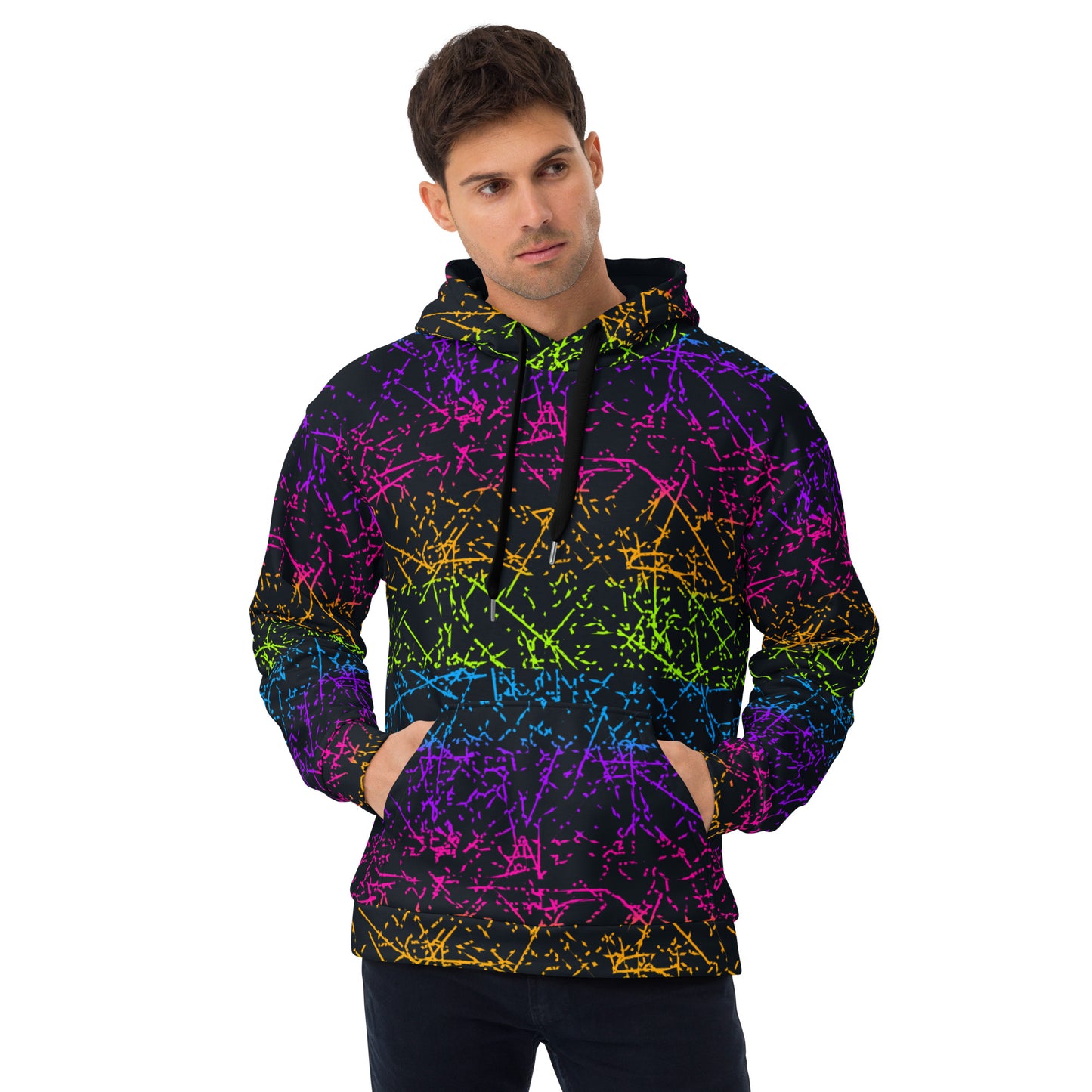 Unisex Hoodie, Black Rainbowcore