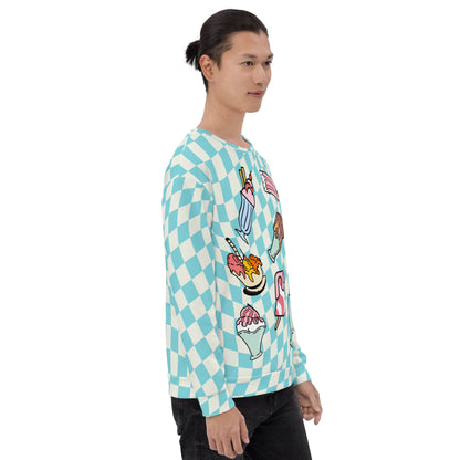 Unisex Sweatshirt, Pastel Anime Retro American Diner