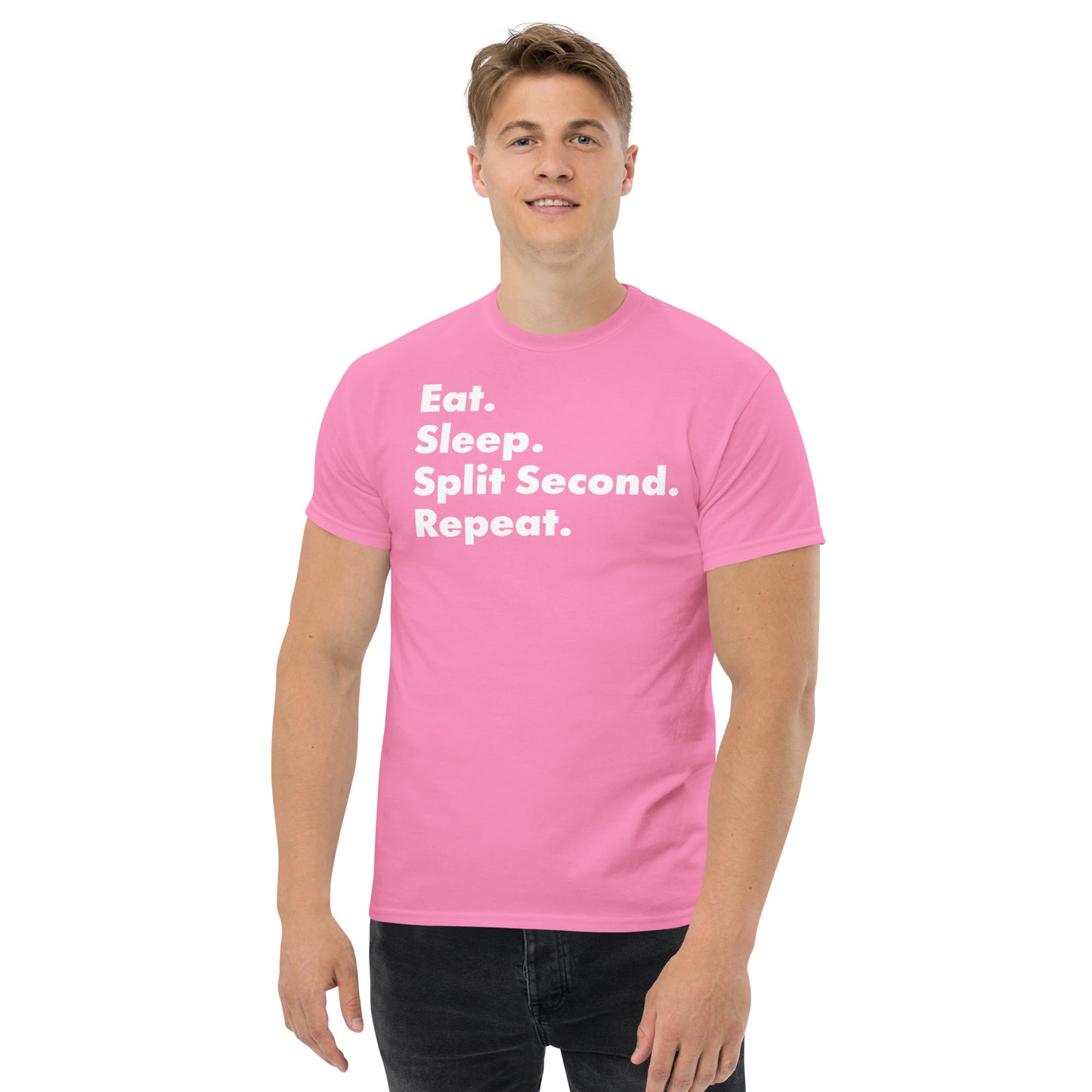 Mens Classic Tshirt - Split Second Repeater Slogan Tee