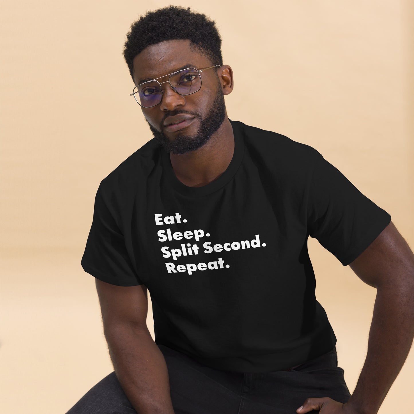 Mens Classic Tshirt - Split Second Repeater Slogan Tee