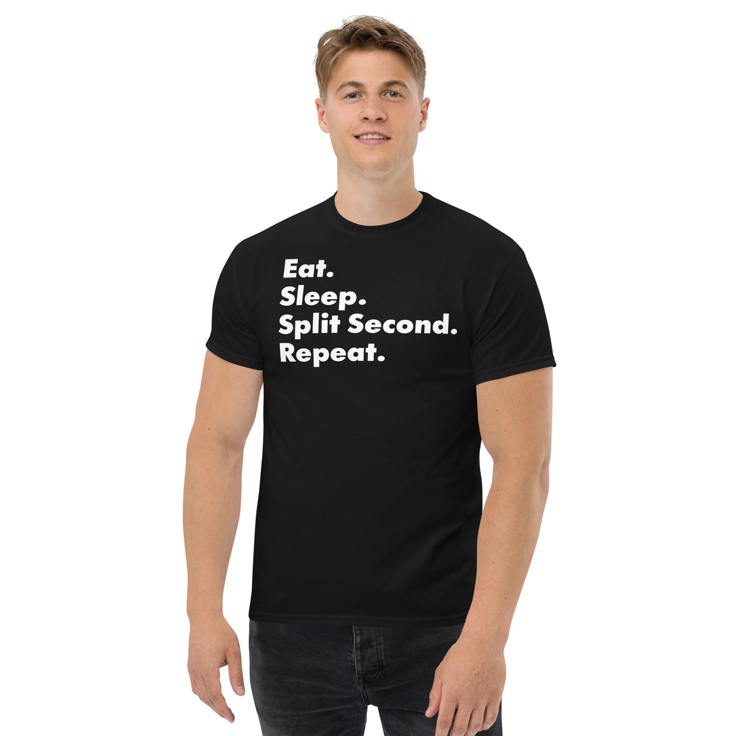 Mens Classic Tshirt - Split Second Repeater Slogan Tee