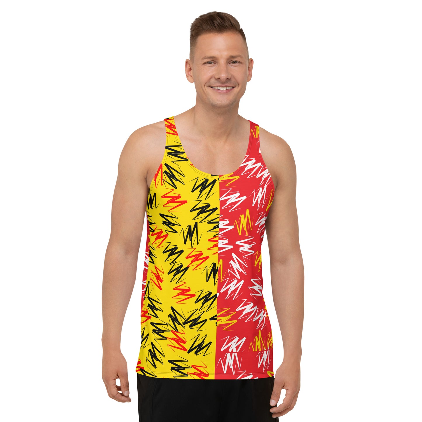 Mens Tank Top, Zigzags Neoncore