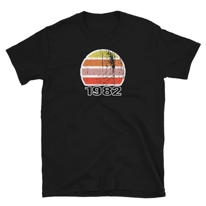 1982 Birthday Year Vintage Style Short-Sleeve Unisex T-Shirt Black Font