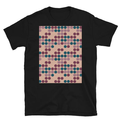 Patterned Short-Sleeve Unisex T-Shirt | 50s Style Pink | Vintage Dot Matrix