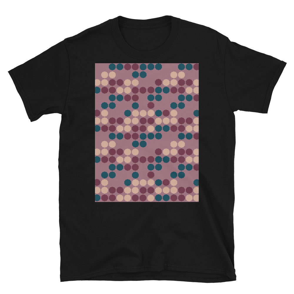 Patterned Short-Sleeve Unisex T-Shirt | 50s Style Pink Putty | Vintage Dot Matrix