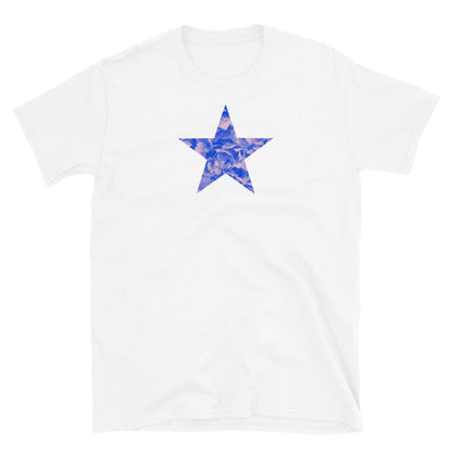 Blue Floral Star Graphic T-Shirt