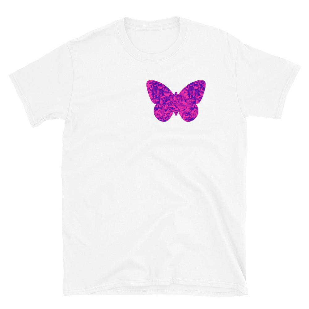 Pink Floral Butterfly Graphic T-Shirt