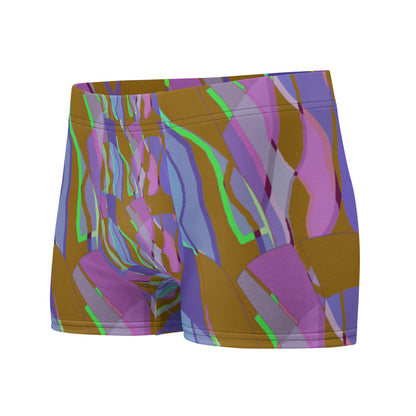 Mens Boxer Briefs | Blue Orange Pattern | Retro Distorted Victorian Style