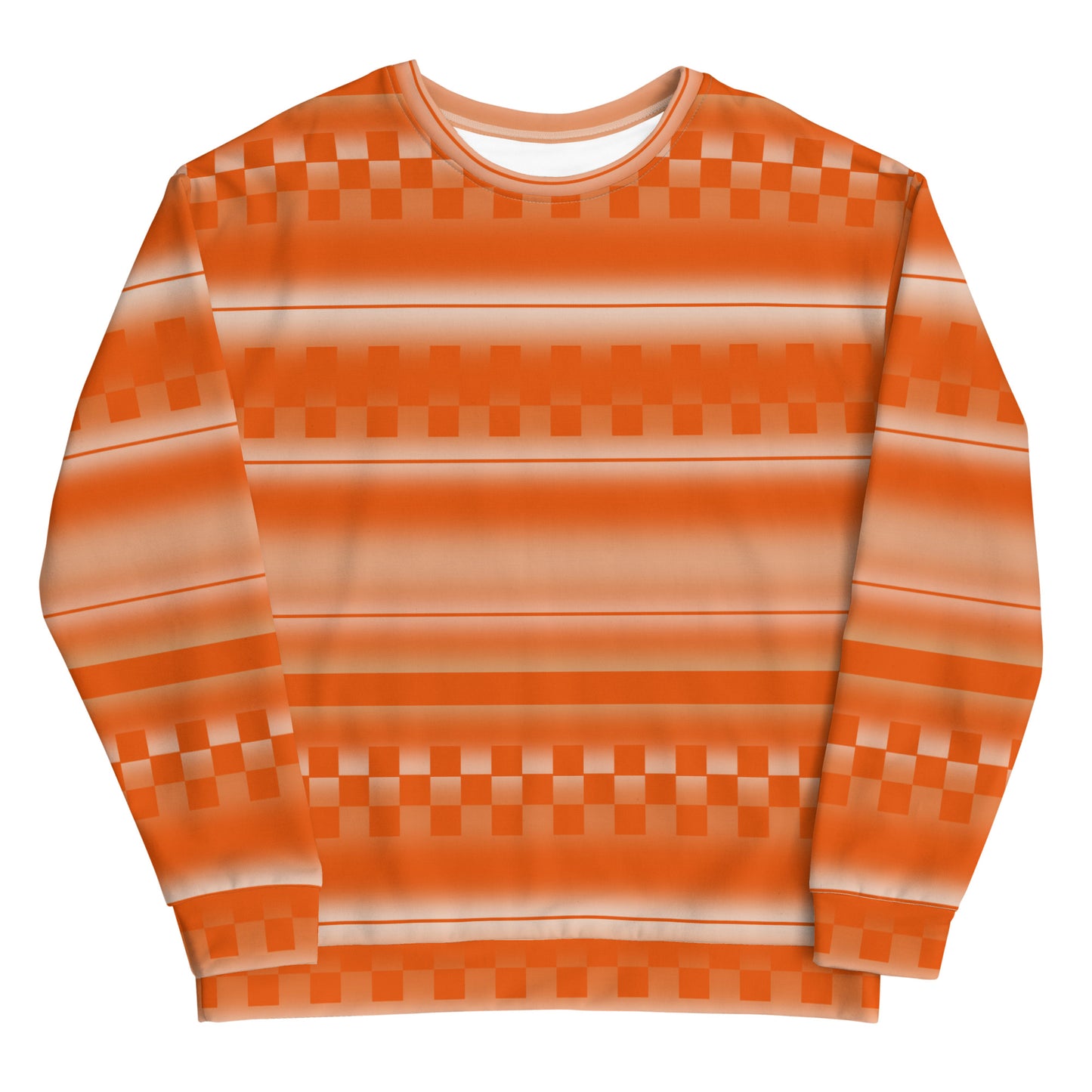 Unisex Sweatshirt, Orange Geometric