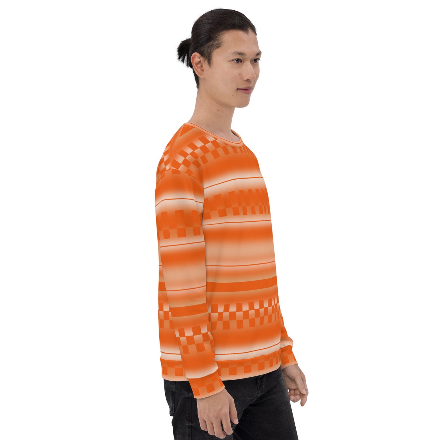 Unisex Sweatshirt, Orange Geometric