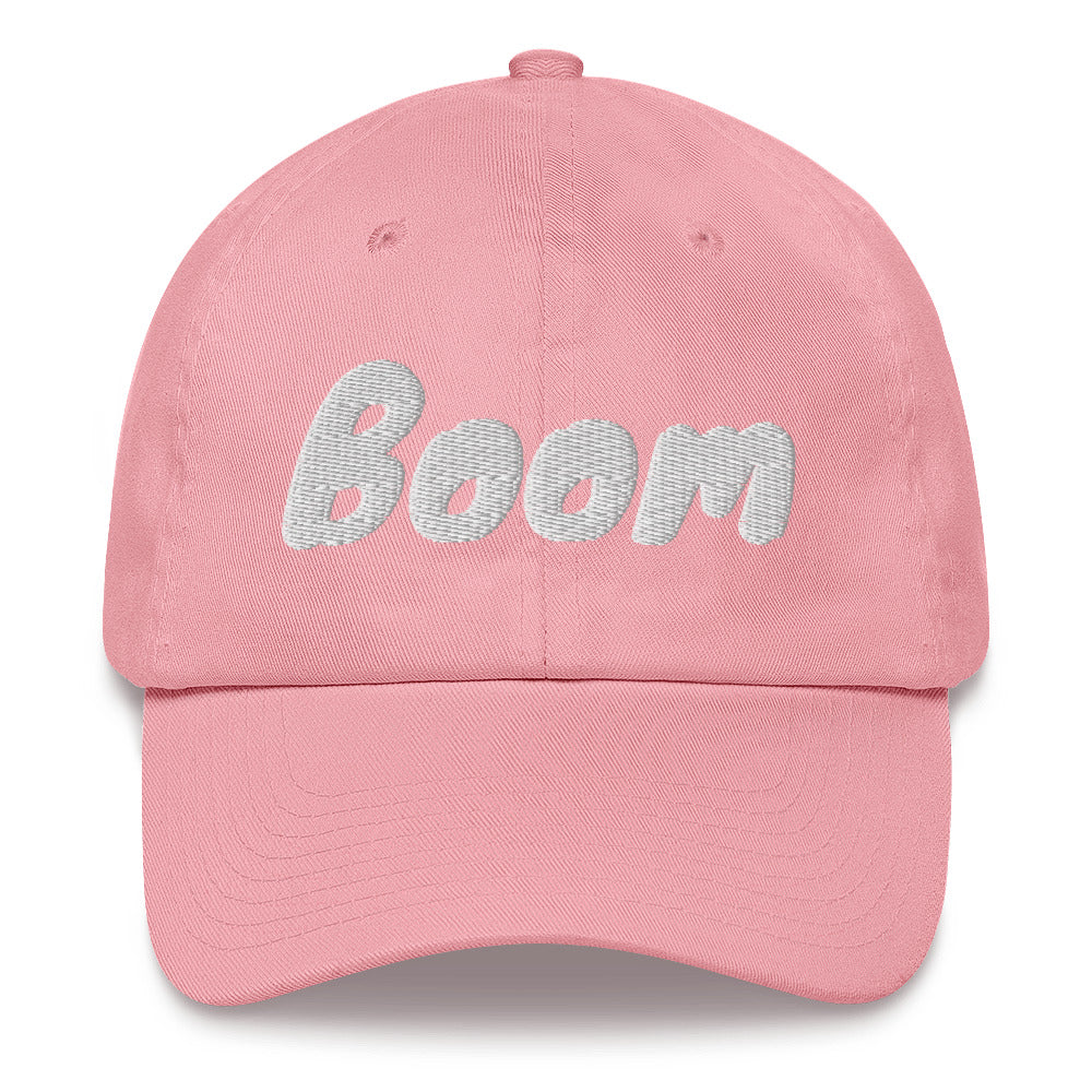 Slogan dad hat with the message Boom on this cotton cap by BillingtonPix