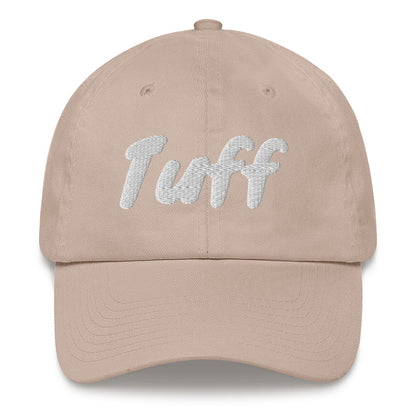 Slogan dad hat with the message Tuff embroidered in front of this cap by BillingtonPix