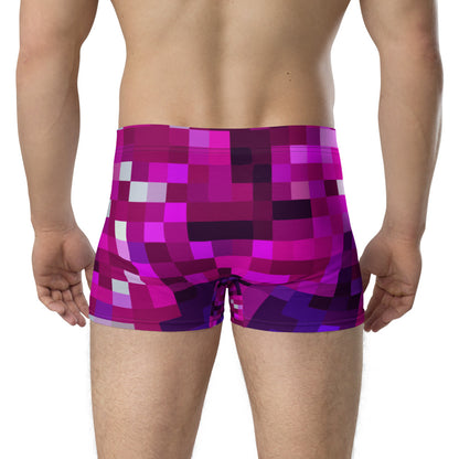 LGBT purple checked male boxer briefs underwear