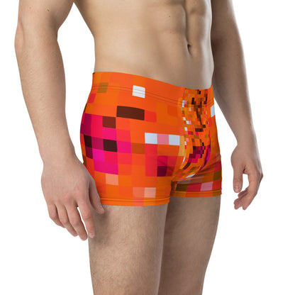 LGBT orange checked male boxer briefs underwear