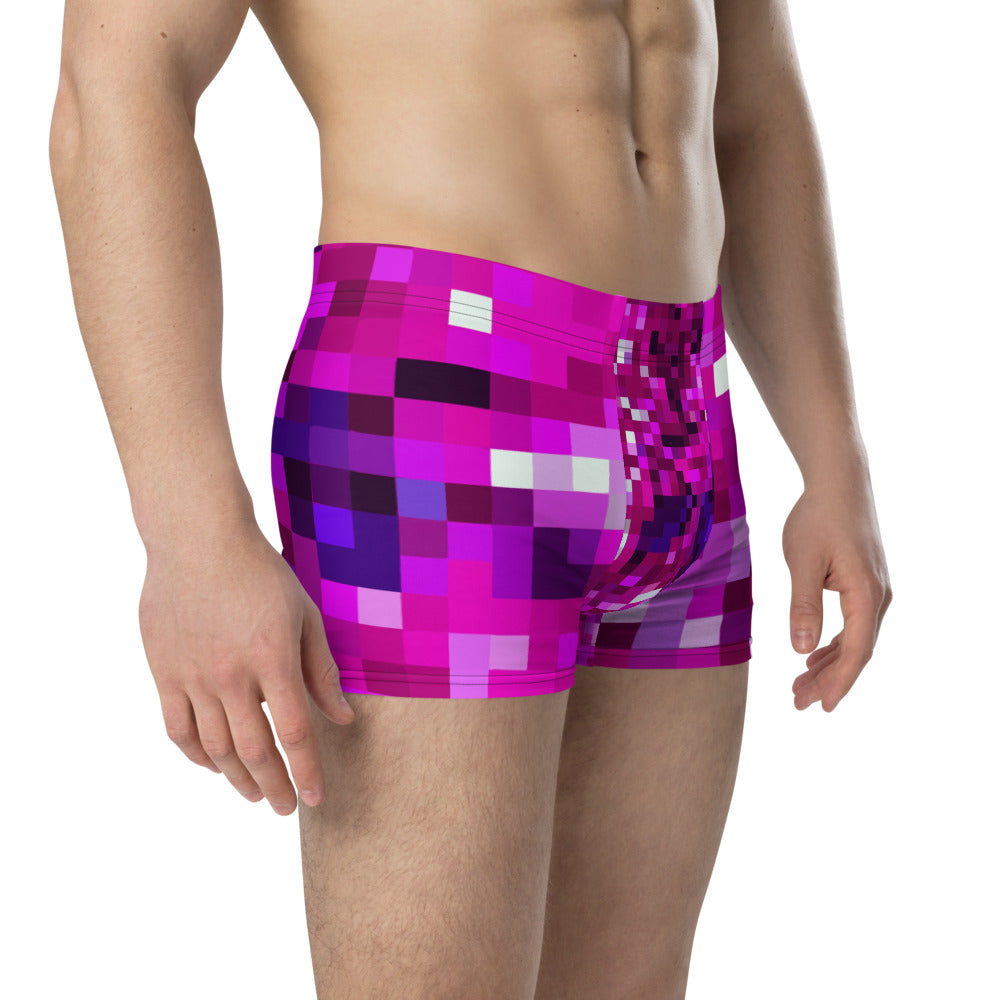 LGBT purple checked male boxer briefs underwear