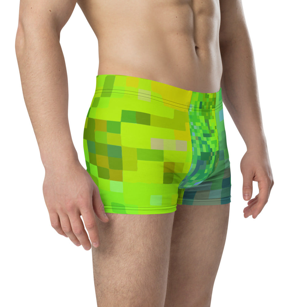 LGBT green patterned male boxer briefs underwear