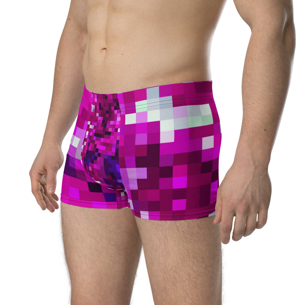 LGBT purple checked male boxer briefs underwear