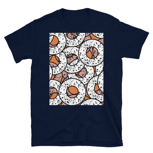 Orange Patterned Short-Sleeve Unisex T-Shirt | Splattered Donuts Collection