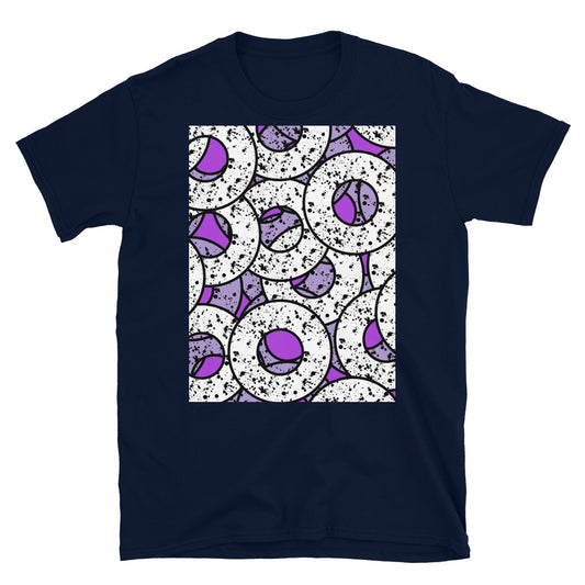 Purple Patterned Short-Sleeve Unisex T-Shirt | Splattered Donuts Collection