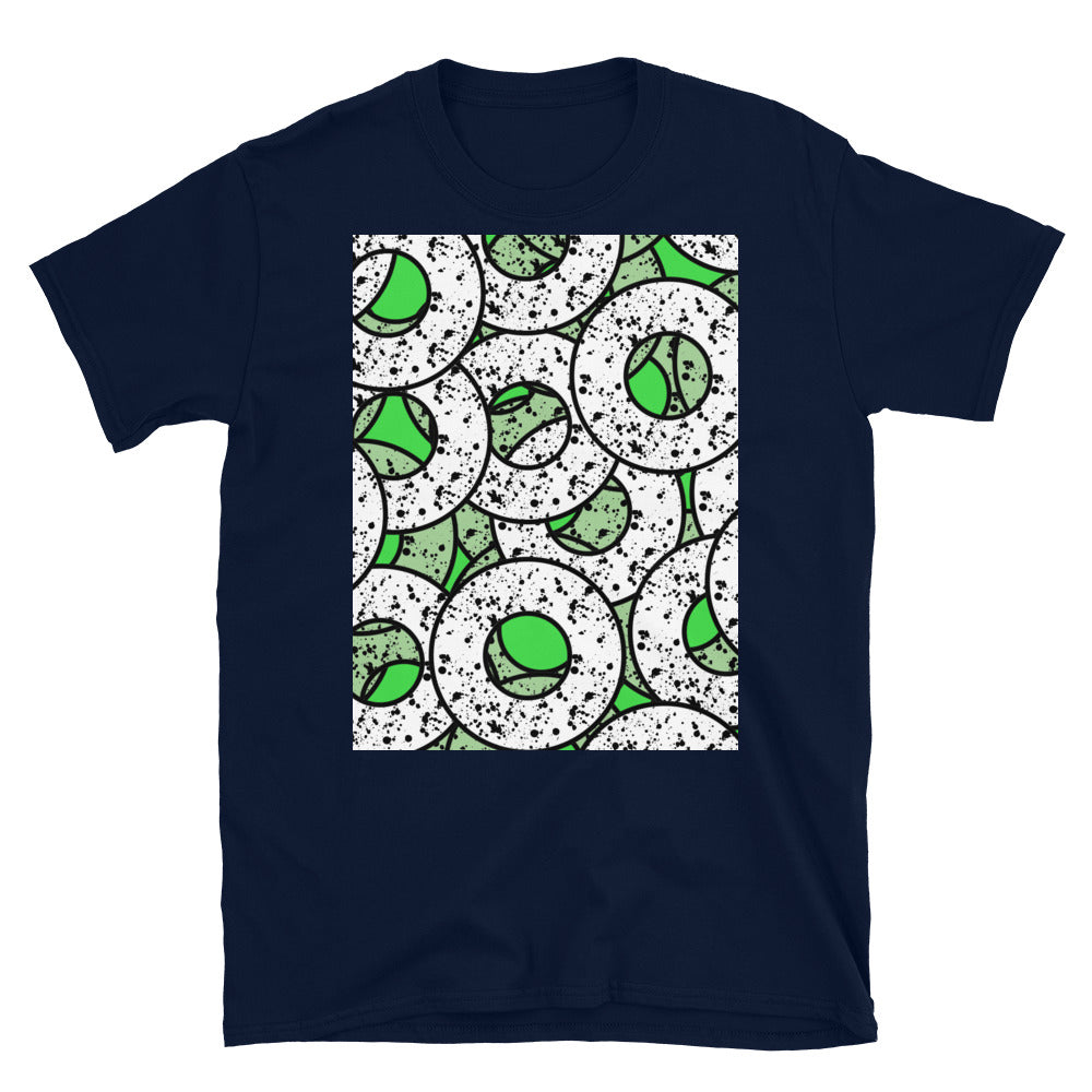 Green Patterned Short-Sleeve Unisex T-Shirt | Splattered Donuts Collection