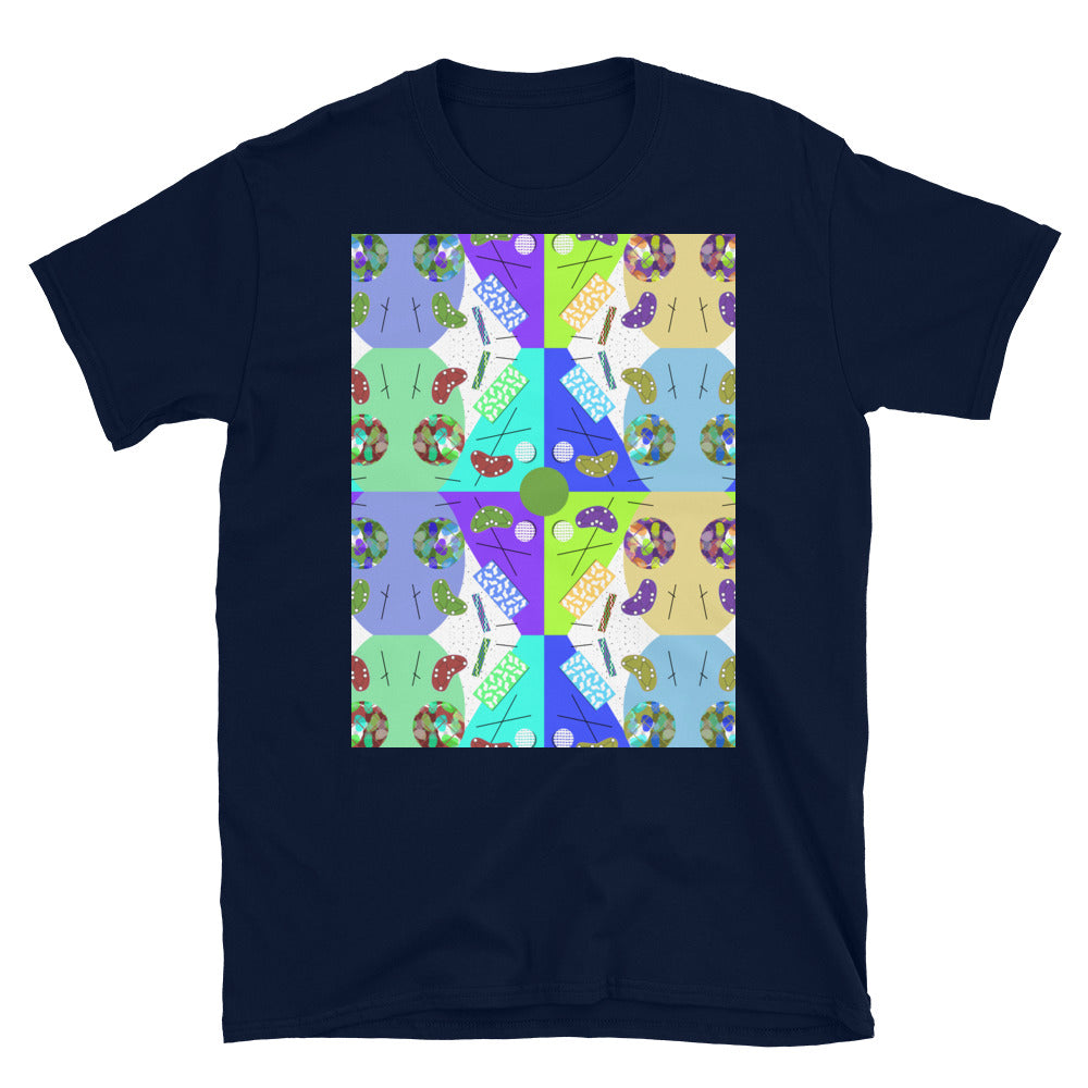 Patterned Short-Sleeve Unisex T-Shirt | Minty Blue | Memphis Circus Collection