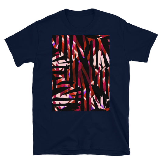 Patterned Short-Sleeve Unisex T-Shirt | Red | Distorted Geometric Collection