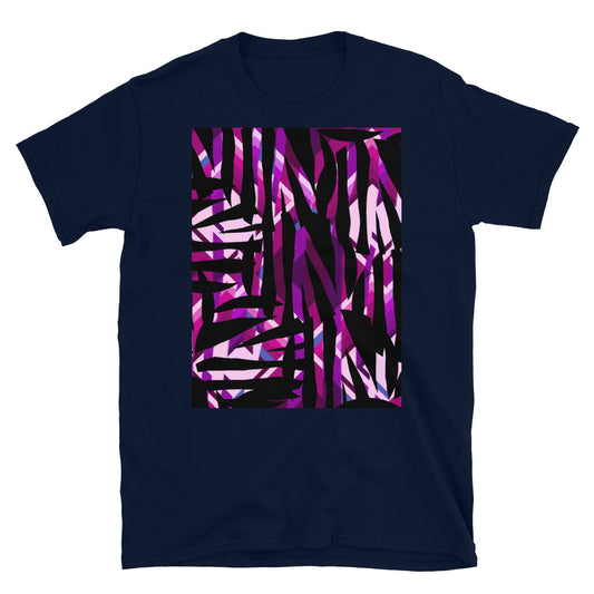 Patterned Short-Sleeve Unisex T-Shirt | Purple | Distorted Geometric Collection