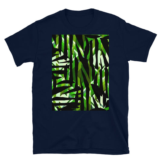 Patterned Short-Sleeve Unisex T-Shirt | Green | Distorted Geometric Collection