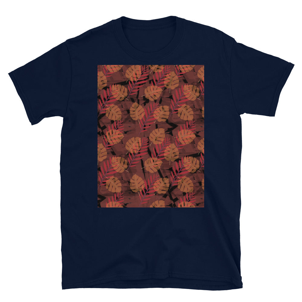 Patterned Short-Sleeve Unisex T-Shirt | Orange | Autumn Monstera Collection