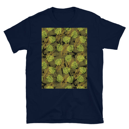 Patterned Short-Sleeve Unisex T-Shirt | Yellow | Autumn Monstera Collection