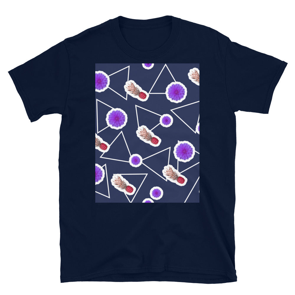 Patterned Short-Sleeve Unisex T-Shirt | Navy | Fruity Floral Collection