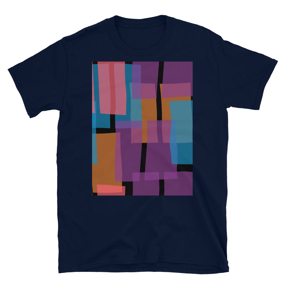 Patterned Short-Sleeve Unisex T-Shirt | Colorful 60s Style | Mid Century Geometric